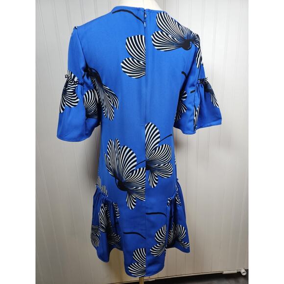 Ann Taylor Bold Floral Print Bell Cut Tunic Dress Women's Size 2 - Picture 3 of 7